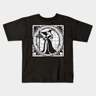 Stained Glass Witch (White) Kids T-Shirt